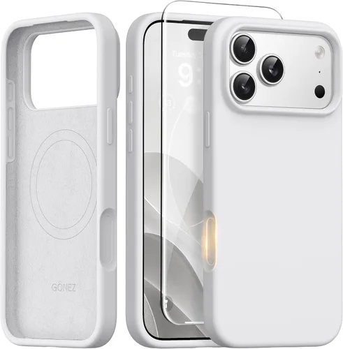 Vista 184 de GONEZ Funda magnética para iPhone 14, compatible con Magsafe, con protector de pantalla + protector de cámara, forro de microfibra antiarañazos