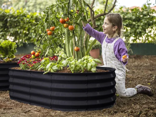 Vista 4 de Plant & Plot Camas de jardín elevadas galvanizadas al aire libre/ Jardinera elevada de 4 x 2 × 1 pie para jardinería, verduras, flores, caja