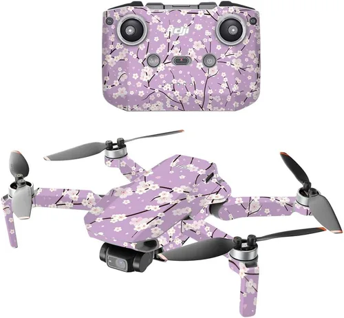 Vista 7 de MightySkins - Compatible con DJI Mini 2 Dron portátil - Blue Petals Funda protectora de vinilo duradera y única Fácil de aplicar, quitar