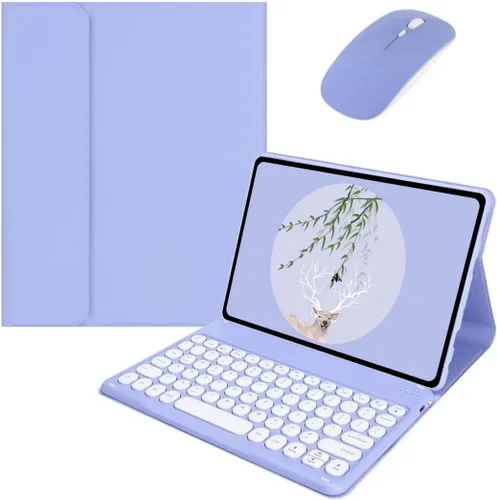 Vista 20 de kaidisen Funda de teclado para Galaxy Tab S6 Lite de 10.4 pulgadas con teclado y mouse Bluetooth, cubierta de teclado desmontable de color caramelo