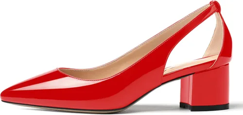 Vista 2 de MERRORI Zapatos de tacón bajo con punta puntiaguda para mujer de 2 pulgadas