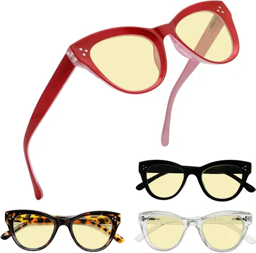Vista 12 de Eyekepper Paquete de 4 lentes con diseño de ojo de gato de gran tamaño para mujer Lupa para mujer, elegantes lentes de lectura para mujer