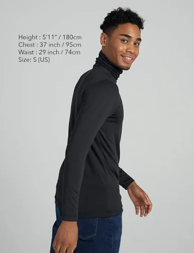 Vista 5 de LAPASA Mens Thermal Turtleneck Underwear Top Fleece Long Sleeve Shirt Base Layer Undershirt Lightweight Midweight M122M124
