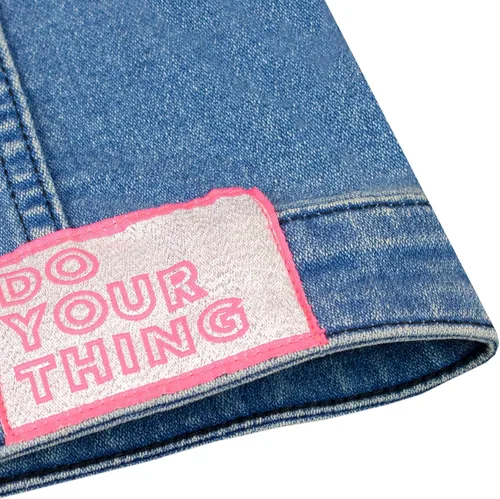 Vista 4 de Barbie Chaqueta vaquera bordada para niñas, Azul