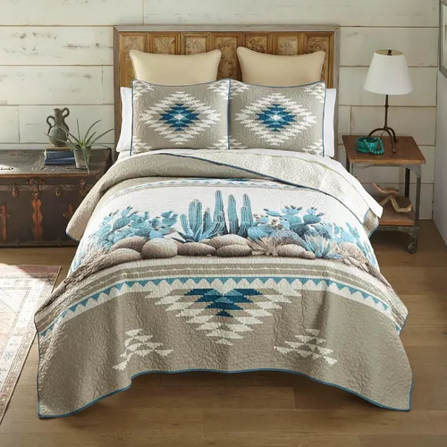 Vista 14 de Donna Sharp - Juego de ropa de cama tamaño Queen, juego de edredón Apache Southwest, 3 piezas, 90 x 90 pulgadas