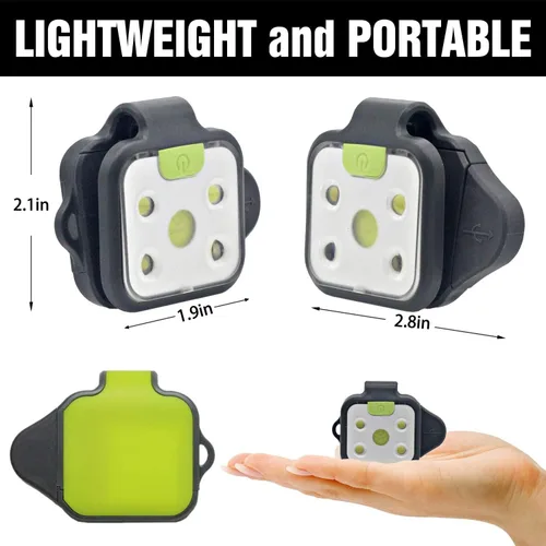 Vista 6 de HOKOILN Luces de correr nocturnas al aire libre, paquete de 2 luces LED para correr con batería recargable para camping, senderismo, correr, correr