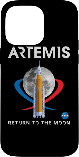 Vista 20 de Funda con logotipo para iPhone 15 Pro NASA Artemis Mission SLS Moon Insignia