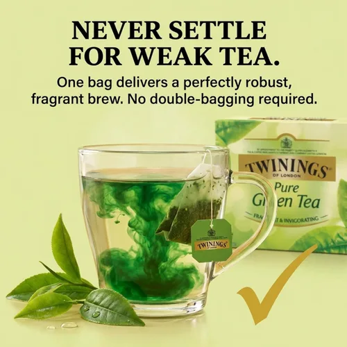 Vista 4 de Twinings Té - Bolsas de té verde puro y natural, 100