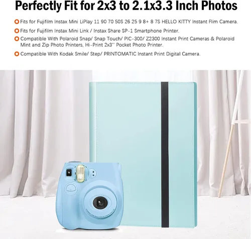Vista 6 de Paquete de 2 álbumes de fotos de 432 bolsillos para cámara instantánea Fujifilm Instax Mini, cámara Polaroid, para cámara instantánea Fujifilm