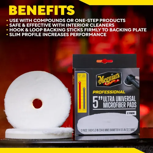 Vista 15 de Meguiar's Professional 5" Almohadilla de microfibra, 2 paquetes, 12/CV