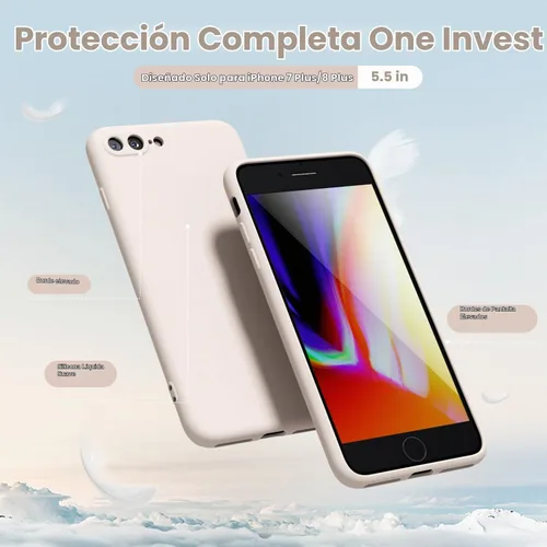 Vista 3 de oakxco Funda para iPhone 7 Plus Funda para iPhone 8 Plus de Silicona Líquida, Bonita Delgada Fina Cubierta Suave de Gel de Goma Suave para Mujeres