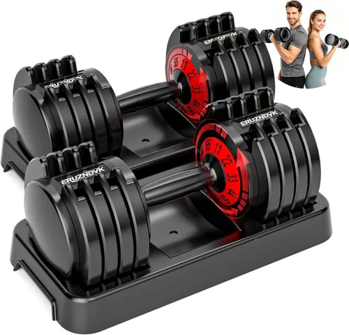 Vista 11 de 25/55lb Pair Adjustable Dumbbell Set, Adjustable Dumbbells Set of 2, 5 in 1/10 in 1 Free Weights Dumbbells Set with Anti-Slip Texture Handle