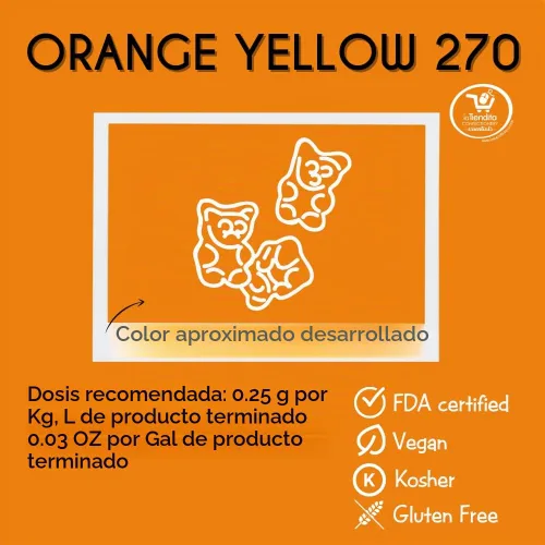 Vista 3 de Deiman Color artificial para alimentos Naranja Amarillo 270 (2.2 lb)