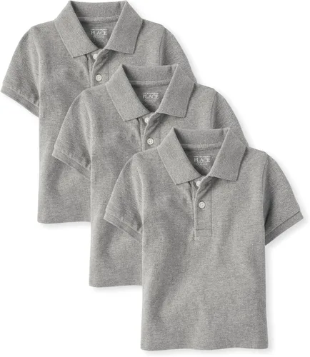 Vista 16 de The Children's Place - Camisa polo de manga corta para bebés y niños pequeños Negro/Blanco 2
