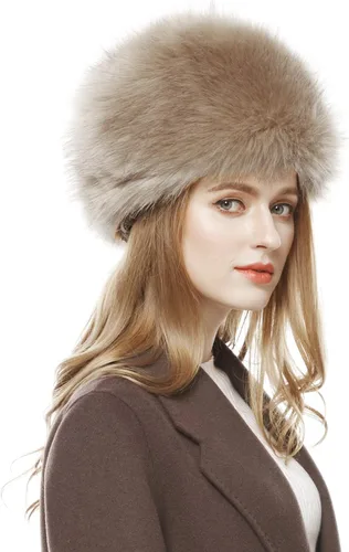 Vista 22 de Lovful Sombrero de invierno para mujer, de piel sintética, estilo cosaco ruso, sombrero de abrigo de invierno