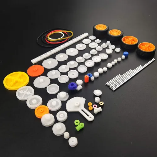 Vista 7 de EUDAX Kit de paquete de engranajes de plástico de 82 piezas – Juego de accesorios surtidos de engranajes de bricolaje para juguete, motor, coche