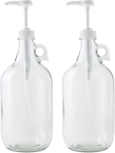 Vista 10 de Dispensador de detergente para ropa de vidrio con bomba Jarra de medio galón 64 oz Food-grade Laundry Detergent Pump Dispenser with airtight