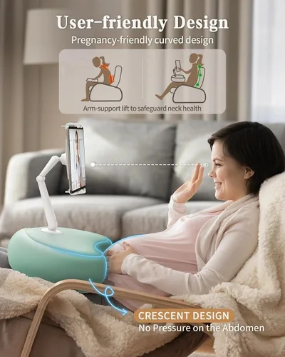 Vista 3 de SAIJI Soporte de Almohada Kindle, Soporte para iPad Compatible con 4.7"-15.6" Kindle, Teléfono, iPad, Soporte Ajustable de 360° para Tableta