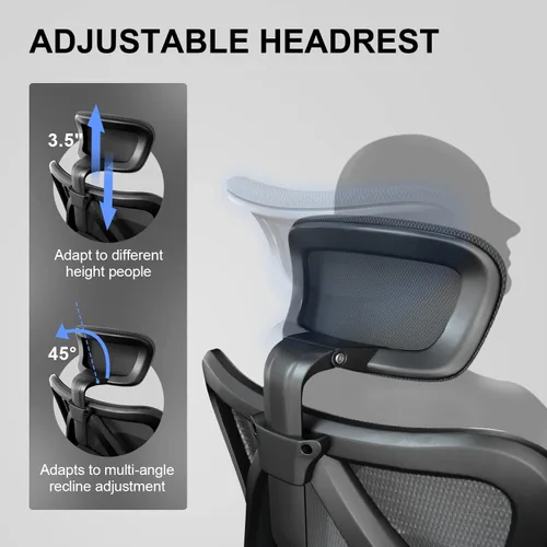 Vista 4 de SIHOO Silla de oficina ergonómica M18, ruedas mejoradas, silla