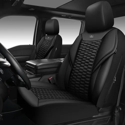 Vista 27 de CAR PASS Juego completo de fundas para asientos de coche de malla de espuma 3D de cuero, fundas para asientos de coche de malla transpirable
