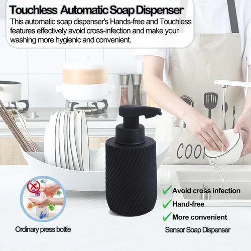 Vista 5 de Dispensador automático de jabón, dispensador de jabón líquido sin contacto para fregadero de cocina, dispensador automático de desinfectante