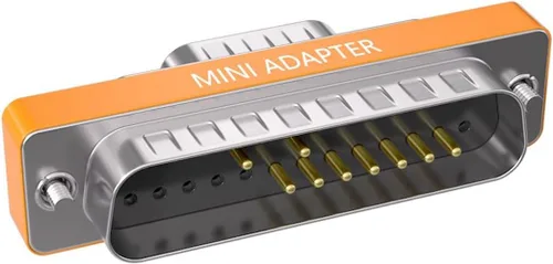 Vista 8 de DB9 hembra a DB25 hembra de perfil bajo y módem Mini adaptador, naranja (F/F)