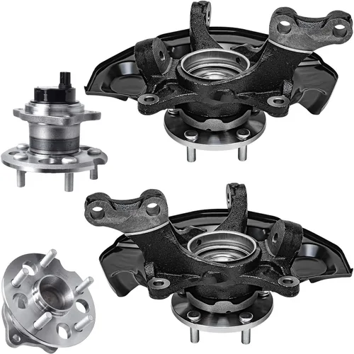Vista 70 de Detroit Axle - Kit de suspensión delantera 4WD para Nissan Frontier Pathfinder Xterra, 2 cubos de rodamientos de ruedas, 2 brazos de control