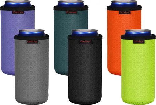 Vista 8 de Paquete de 4 Fundas Enfriadoras para Latas Delgadas de 12oz, Suaves Aisladas Reutilizables Antideslizantes de Neopreno Portavasos Cubiertas
