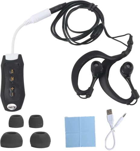 Vista 5 de Keenso Reproductor de música FM de 4 GB, reproductor de MP3 portátil de deportes de buceo con auriculares para música de buceo
