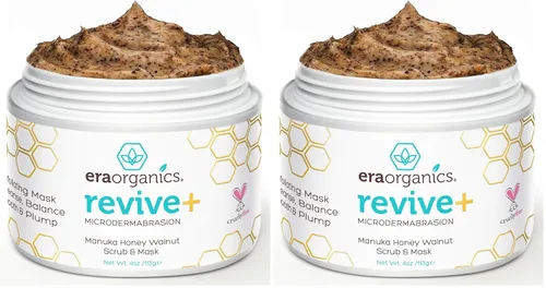 Vista 9 de Era Organics Exfoliante facial y exfoliante facial de microdermabrasión, mascarilla exfoliante de calidad de spa con miel de manuka y nuez