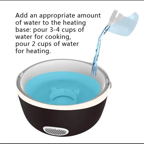 Vista 6 de Calentador eléctrico para alimentos con 3 capas, portátil, olla de arroz, recipientes de acero inoxidable para calentar la oficina en casa, vapor