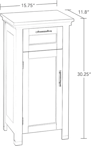 Vista 3 de RiverRidge - gabinete de baño, 1 puerta, Madera Manufacturada, Gris