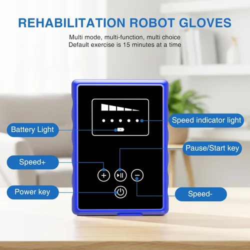 Vista 8 de Equipo de rehabilitación de manos, guantes de terapia para dispositivo de recuperación de mano de accidente cerebrovascular, guante