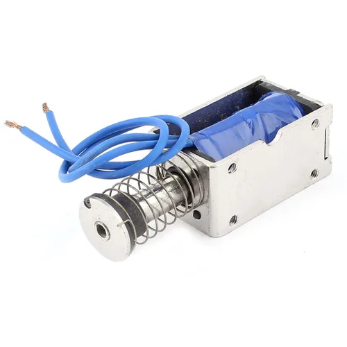 Vista 2 de Imán solenoide electroimán DC de tipo push pull (empuje, jale) Uxcell, 15 mm 45 N DC 12V 2,5A