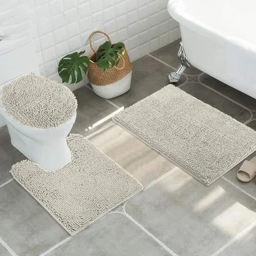 Vista 32 de Tapetes de baño pequeños de felpilla de 22 x 14 pulgadas, tapetes de baño absorbentes de felpa, de secado rápido, suaves y lavables a máquina