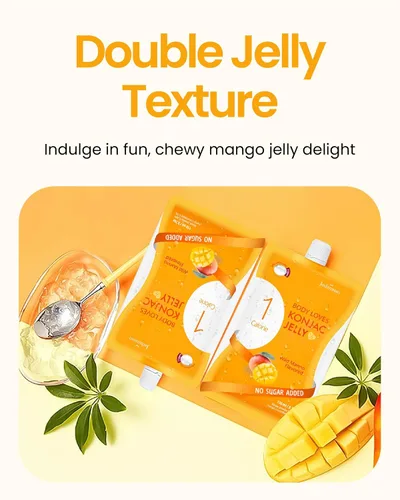 Vista 5 de Jadamsun Jugo de gelatina Konjac (Mango, 20 piezas) – Delicioso aperitivo coreano saludable bajo en calorías, aperitivo de fruta potable, sin