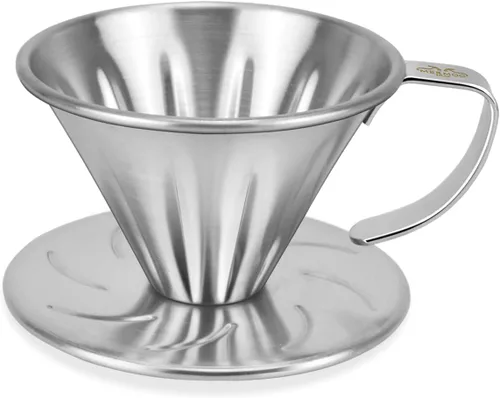 Vista 10 de MERMOO YILAN Gotero de café duradero para filtro de metal, gotero de agujero grande para el hogar, oficina, caravana, campamento, viajes (L)