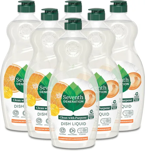 Vista 21 de Seventh Generation Jabón Líquido para Platos Ralladura de Clementina Hierba Limón Jabón Líquido Lavavajillas 19 oz