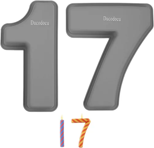 Vista 12 de Ducodocu Molde de Silicona para Pastel con Números - Molde Grande 3D para Pastel con Números - Molde de Horneado DIY para 1/10 Cumpleaños