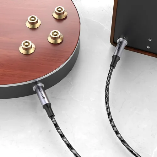 Vista 7 de MOSWAG Cable de audio TRS 1M, interconexión equilibrada de 1/4" a 1/4", trenza de nailon, compatible con guitarra eléctrica, bajo, mezcla