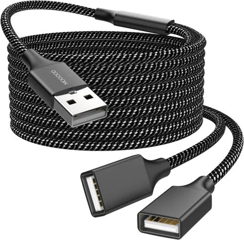 Vista 7 de MOGOOD Divisor USB A, cable USB macho a 2 hembra en Y, cable de extensión Plateado