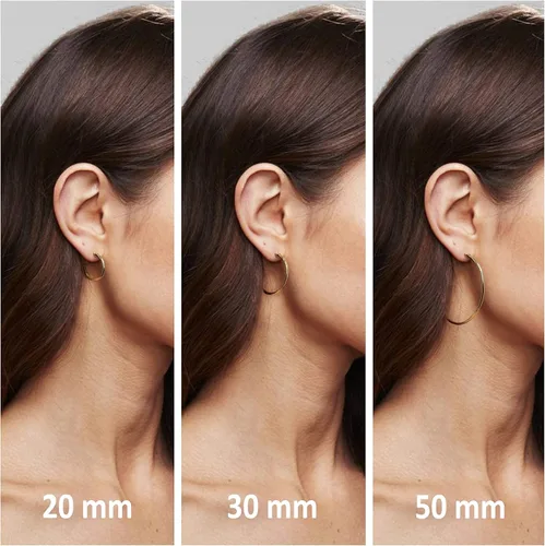 Vista 5 de PAVOI Aretes de aro chapados en oro de 14 quilates para mujer, aretes de aro de oro infinito de 0.079 pulgadas de grosor, aretes de bucle chapados