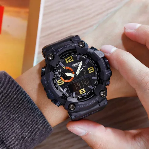 Vista 2 de Relojes para hombre multifunción, reloj deportivo militar S-Shock LED, digital, impermeable, reloj despertador