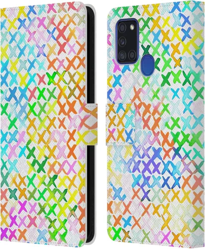 Vista 218 de Head Case Designs Officially Licensed Ninola Brushstrokes Multi Colorful Leather Wallet Case Compatible with Samsung Galaxy A07 4G