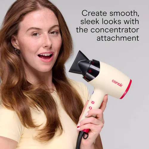 Vista 5 de Conair InfinitiPRO - Secador de pelo infrarrojo con doble acondicionador iónico, incluye difusor y concentrador, secador de secado rápido