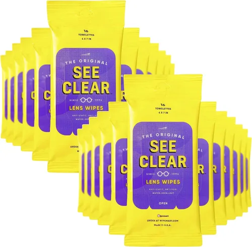 Vista 10 de See Clear Original - Toallitas limpiadoras de lentes prehumedecidas para lentes y pantallas, sin rayas, limpiador electrónico de lentes y pantallas
