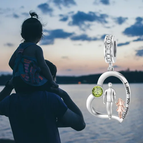 Vista 18 de PROESS Dije para padre, madre e hija, pulsera de plata de ley para pulseras, regalos de cumpleaños, día de San Valentín, para hija, madre, amante