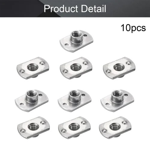 Vista 4 de MroMax Tuercas de soldadura, M6 Tab Base UNC Tornillo de máquina de acero al carbono 2 Proyección Plata 10Pcs