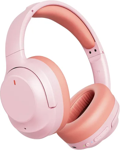 Vista 9 de Auriculares con cancelación activa de ruido, auriculares Bluetooth inalámbricos mejorados sobre la oreja con micrófono ENC, graves profundos estéreo