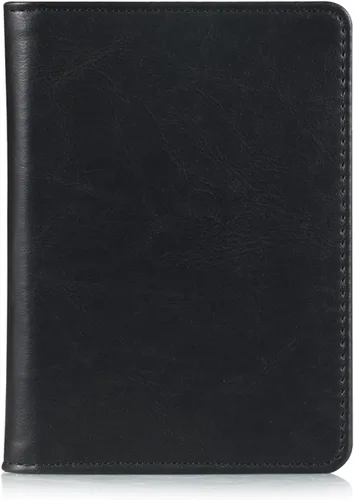Vista 4 de EpicGadget - Funda de piel con bloqueo RFID para pasaporte, funda de viaje (negro)